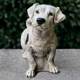 Stone Labrador Statue Concrete Dog Figurine Outdoor Pet Sculpture Garden Ornament Dog Lover Gift Handmade Yard Art Memorial - thumbnail 1