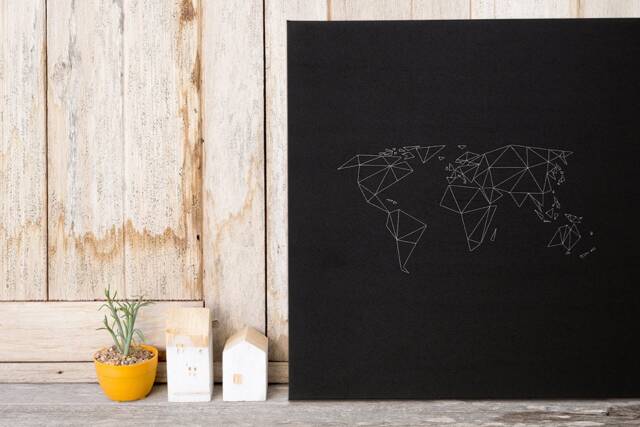 Wanderlust World Map Canvas Poster Minimalist Wall Art Ready To Hang Wrapped Embroidery Picture Single Line Modern Decor Posters - image 1