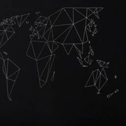 Wanderlust World Map Canvas Poster Minimalist Wall Art Ready To Hang Wrapped Embroidery Picture Single Line Modern Decor Posters - thumbnail 2