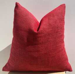 Red Luxury Linen Pillow Cover, Decorative Throw Pillow, Fall Decor, 20x20 - thumbnail 1