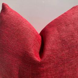 Red Luxury Linen Pillow Cover, Decorative Throw Pillow, Fall Decor, 20x20 - thumbnail 3