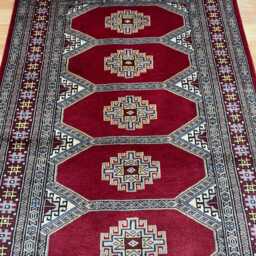 3x5 Red Color Bokhara Rug - 0.90x1.50 Bedroom Luxury Area Turkish Fine Quality Afghan - thumbnail 3