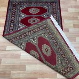 3x5 Red Color Bokhara Rug - 0.90x1.50 Bedroom Luxury Area Turkish Fine Quality Afghan - thumbnail 4