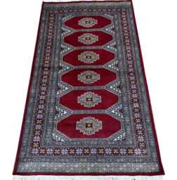 3x5 Red Color Bokhara Rug - 0.90x1.50 Bedroom Luxury Area Turkish Fine Quality Afghan