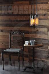 5 Light Recycled Bottle Chandelier - Voss Water Bottles Modern Rustic Lighting Custom Made With Vintage Style Edison Bulbs - thumbnail 3