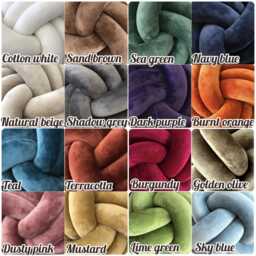Tri-Colour Velvet Knot Pillow, Decorative Ball Cushion - thumbnail 4