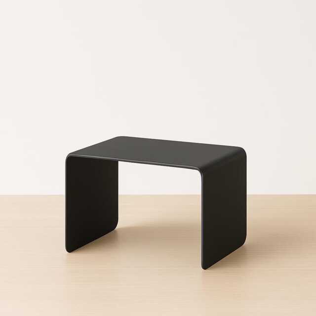 Minimalist Black Steel Coffee Table Seamless U-Shaped Accent Table - image 1