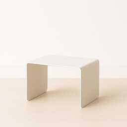 Minimalist Black Steel Coffee Table Seamless U-Shaped Accent Table - thumbnail 3