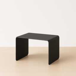 Minimalist Black Steel Coffee Table Seamless U-Shaped Accent Table