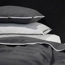 Linen Pillowcases With Trim, Set Of 2 Pillow Cases, Personalized Bedding, Border Covers