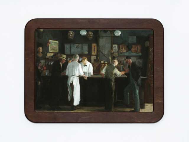 Mcsorley's Bar John Sloan Irish Pub Saloon New York City Impressionism Painting Wooden Framed Art Print - image 1