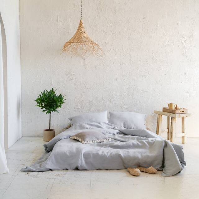 Linen Duvet Cover With Zipper, Natural Duvets King, Dove Grey Bedding Twin, Full Covers - image 1