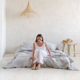 Linen Duvet Cover With Zipper, Natural Duvets King, Dove Grey Bedding Twin, Full Covers - thumbnail 2