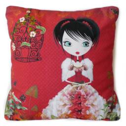 Decorative Red Fairy Cushion For Girls - thumbnail 3