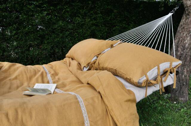 Sand Linen Bedding Set Duvet Cover & Pillowcases, Softened - image 1