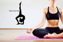 Yoga Pose Wall Decal Lotus Mandala, Buddha Decor T645 - thumbnail 1