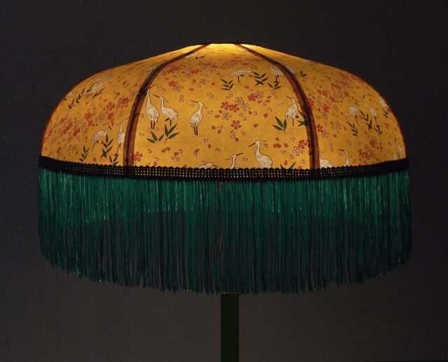 "Japanese Paper Dome Lampshade With Fringe ""Maya" - image 1
