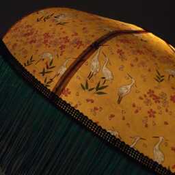 "Japanese Paper Dome Lampshade With Fringe ""Maya" - thumbnail 3