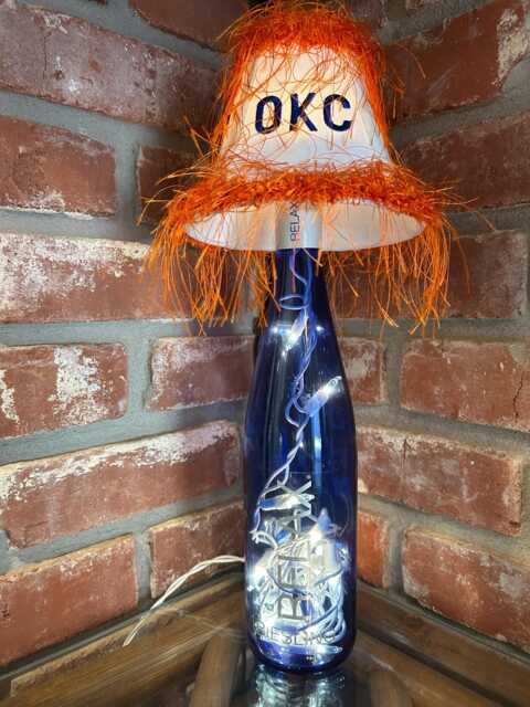 Okc Lamp With Blue Relax Bottle - image 1