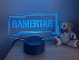 Personalised Gamertag Night Light, Children's Light, Game Room, Boys Night Led Boy Girls Birthday Active - thumbnail 1