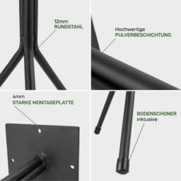 Tripod Design Table Frame Tripod Side Scandinavian Couch Coffee Chair Stool Solid Metal 25 Mm Wooden Top - thumbnail 4