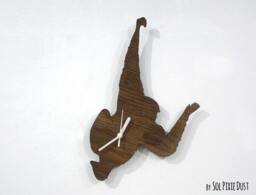 Ape Climbing Kids Cartoon Wood Silhouette - Wooden Wall Clock - thumbnail 1