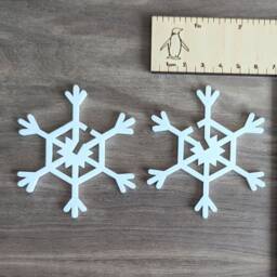 Snowflake Table D??cor, Ornament Set, White Christmas Decorations For The Home, Farmhouse Christmas, Small Gift Idea, Xmas Present - thumbnail 2