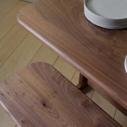 Konk ??? Refectory Bench Bespoke Sizes Available Modern Walnut Seat, Minimalist Dining, Hallway Seating, Side Table - thumbnail 3