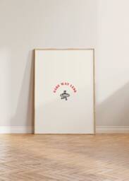 Care Way Less Print Poster, Mental Health Print, Abstract Wall Art Chill Surfing Surfer Gift - thumbnail 1