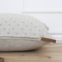 Beige Dot Pillow Cover Neutral Covers Designer Pillows Linen Decorative Throw Textured - Deanne - thumbnail 2