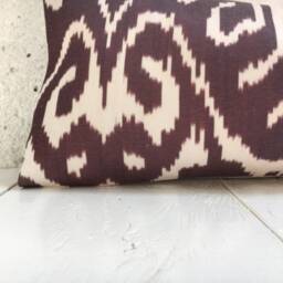 Silk Ikat Lumbar Pillow Cover, Handwoven Accent - 10x24 - thumbnail 3