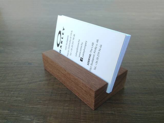 Walnut Wood Business Card Holder. Stand For Desk. Desk Gift. Wooden Holder - image 1