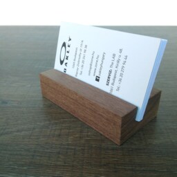 Walnut Wood Business Card Holder. Stand For Desk. Desk Gift. Wooden Holder - thumbnail 2
