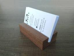 Walnut Wood Business Card Holder. Stand For Desk. Desk Gift. Wooden Holder