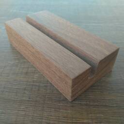 Walnut Wood Business Card Holder. Stand For Desk. Desk Gift. Wooden Holder - thumbnail 4