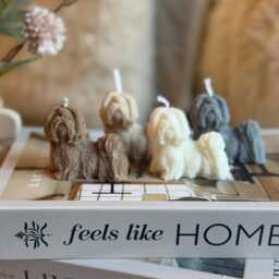 Shih Tzu Candle Sculpture - Handmade Pet Decor Dog Lover Gift - thumbnail 3