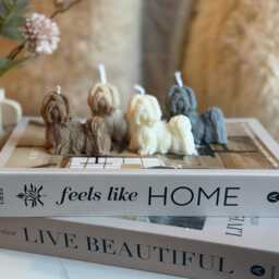 Shih Tzu Candle Sculpture - Handmade Pet Decor Dog Lover Gift - thumbnail 2