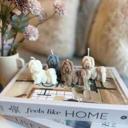 Shih Tzu Candle Sculpture - Handmade Pet Decor Dog Lover Gift - thumbnail 1