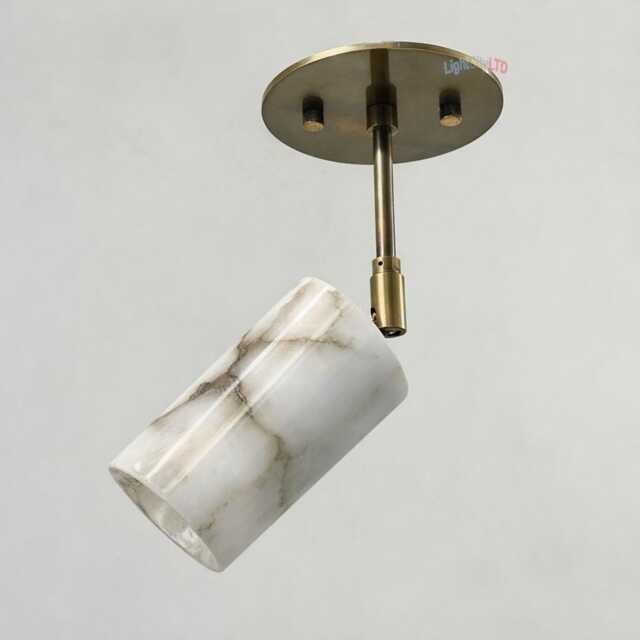 Adjustable Spot Light - Alabaster Flush Mount Brass Ceiling Lights - image 1