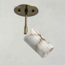 Adjustable Spot Light - Alabaster Flush Mount Brass Ceiling Lights - thumbnail 3