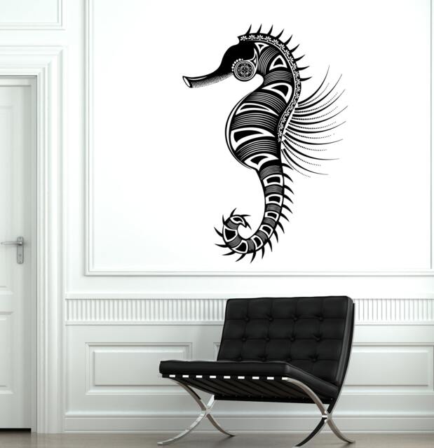 Wall Vinyl Sea Horse Ocean Symbol Ornament Mural Decal Sticker 1746Dz - image 1