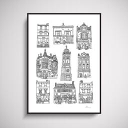 Crouch End Shops, London Art, A3 Art Print - Unframed By Juliet Thomas Doodles - thumbnail 1