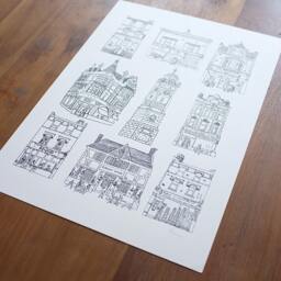 Crouch End Shops, London Art, A3 Art Print - Unframed By Juliet Thomas Doodles - thumbnail 2