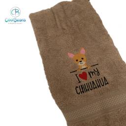 Chihuahua Dog Towel - Personalised Face Cloth/Hand Bath Embroidered - thumbnail 3