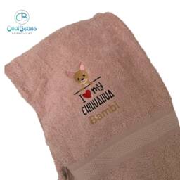 Chihuahua Dog Towel - Personalised Face Cloth/Hand Bath Embroidered - thumbnail 2