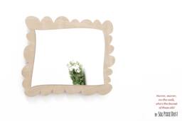 Safety Mirror Rectangle Frame With Led Light - Wall Decor Nursery Kid Wooden