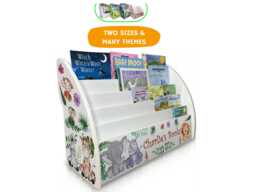Childrens Bookcase, Free Personalisation - Nursery Bookshelf With Name, Space & Safari Themes, Fully Assembled, First Birthday Gift