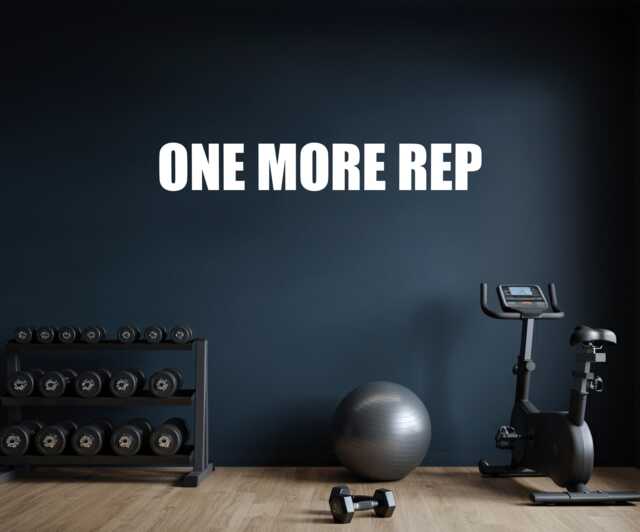 Gym Wall Decal, One More Rep Fitness Sticker, Motivational Quote, Garage Idea, Hotel Gym, Apartment 175 - image 1