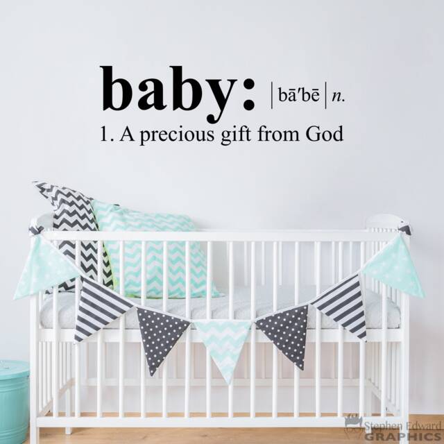 Baby A Precious Gift From God Decal - Definition Wall Art Nursery Decor Vinyl - image 1