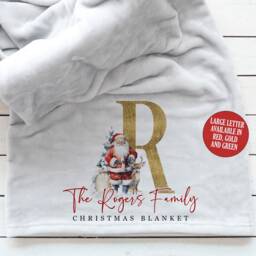 Personalised Family Blanket, Christmas Movie Fleece Eve Night, Snuggle Stocking Filler, Custom Throw - thumbnail 2